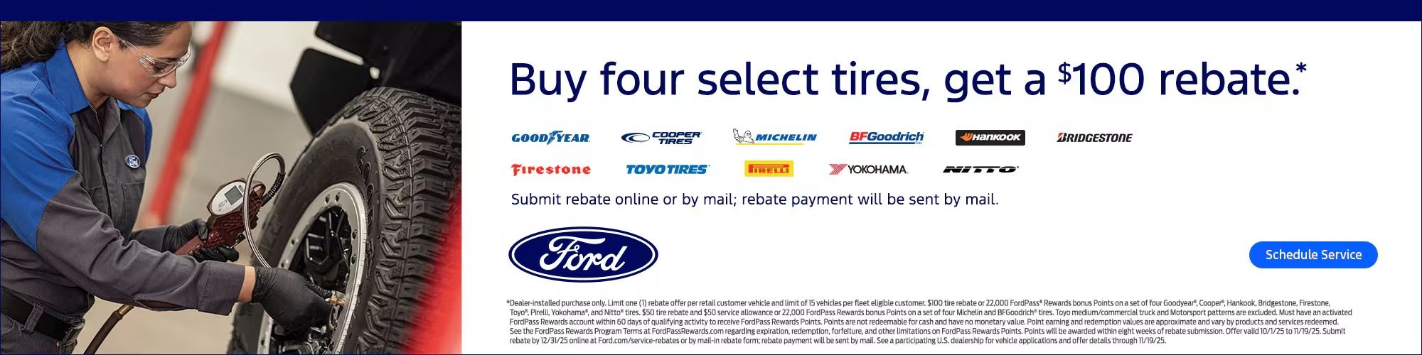 Buy Four Select Tires, Get a $100 Rebate